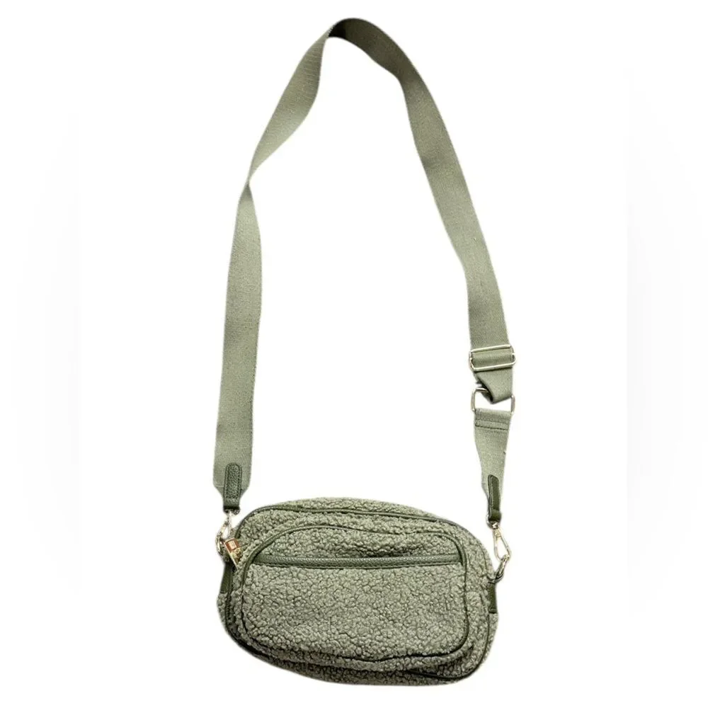 Laundry by Shelli Segal Green Sherpa Crossbody Bag